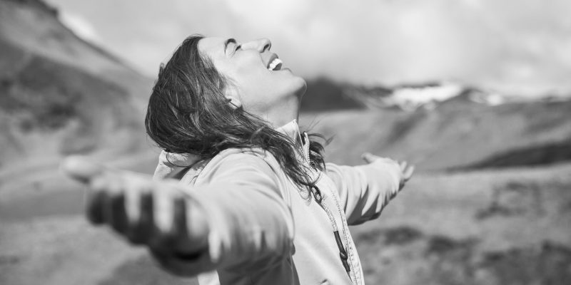 Happy in the mountains